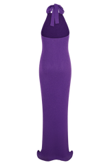 Melodie Halter Knit Maxi Dress - Purple