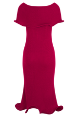 Molly Off Shoulder Knit Midi Dress - Raspberry