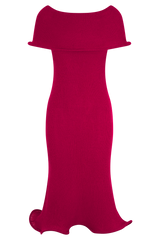 Molly Off Shoulder Knit Midi Dress - Raspberry