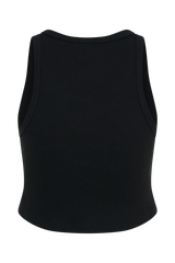 Morgana Ribbed Tank Top - Black