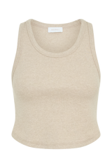 Morgana Ribbed Tank Top - Neutral Marle