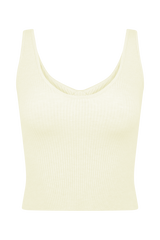 Natalya Ribbed Knit Cami Top - Ivory