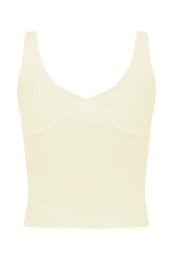 Natalya Ribbed Knit Cami Top - Ivory