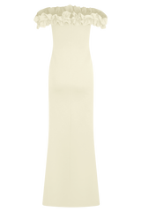 Nova Ruffle Off Shoulder Maxi Dress - Ivory