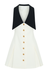 Oli Sleeveless Contrast Mini Dress - Ivory/Black