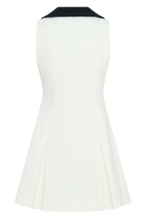 Oli Sleeveless Contrast Mini Dress - Ivory/Black