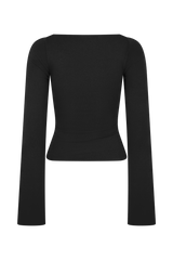 Preston Modal Long Sleeve Top - Black