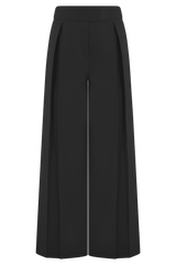 Raya Mid Rise Wide Leg Linen Pant - Black