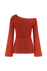 Reagan Off Shoulder Knit Top - Orange