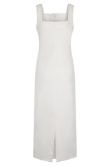 Reyna Denim Midi Dress - White