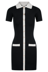 Seema Contrast Mini Dress - Black/White