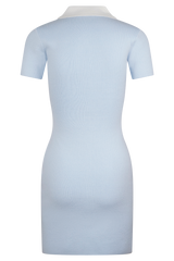 Seema Contrast Mini Dress - Light Blue/White