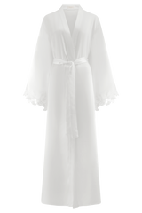 Sullivan Satin Bridal Robe With Lace - Ivory