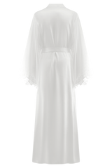Sullivan Satin Bridal Robe With Lace - Ivory
