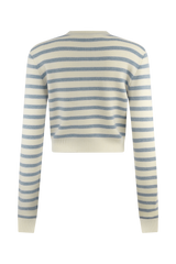Tanner Striped Knit Cardigan - Light Blue/White