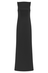 Violet Sleeveless Satin Maxi Dress - Black