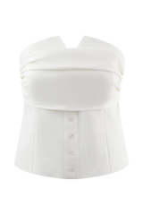 Zillah Strapless Cotton Top - White