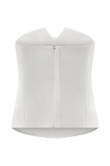 Zillah Strapless Cotton Top - White
