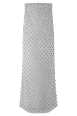 Zuri Hand Beaded Embellished Maxi Skirt - Silver