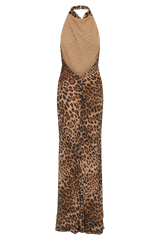 Estella Chiffon Cowl Maxi Dress - Leopard Print