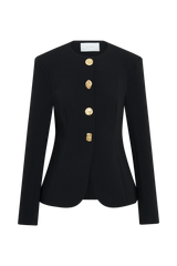 Asia Mixed Button Blazer - Black