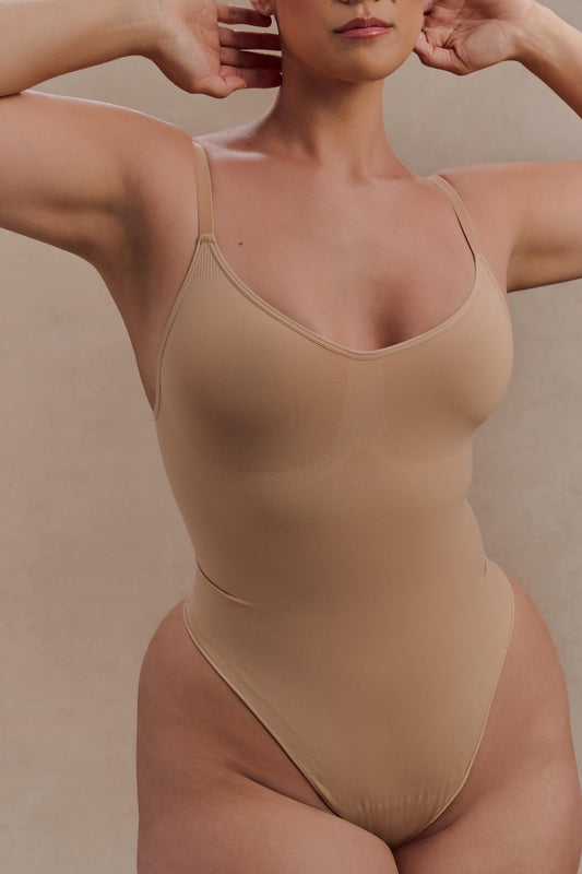 Alyssa Backless Shapewear Bodysuit - Beige