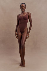 Alyssa Backless Shapewear Bodysuit - Espresso