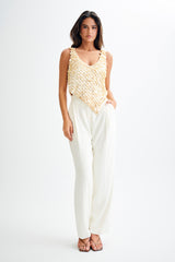 Willow Mother Of Pearl Halter Top - Pearl