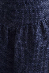 Cyrus Gathered Boucle Mini Skirt - Navy