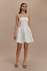 Ruby Halter Mini Dress - White