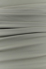 Sera One Shoulder Recycled Nylon Top With Drape - Basil