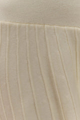 Blair Knit Mini Dress With Pleats - Ivory