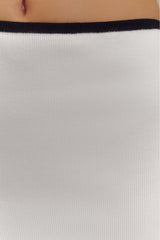Becky Contrast Knit Mini Skirt - Ivory & Black