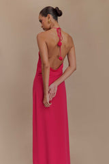 Rosalia Cowl Neck Maxi Dress - Raspberry