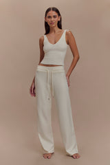 Natalya Ribbed Knit Cami Top - Ivory