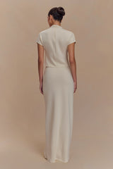 Eris Scuba Jersey Maxi Skirt - Ivory