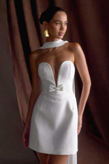 Orellia Strapless Suiting Mini Dress - Ivory