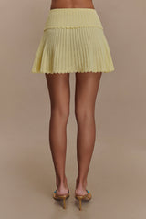 Indy Pointelle Knit Mini Skirt - Lemon