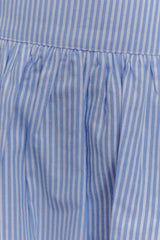 Gretel Hem Mini Skirt - Blue Pinstripe