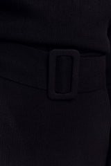Kassie Belt Tie Knit Mini Dress - Black