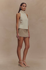 Birdie High Neck Sleeveless Top - Ivory
