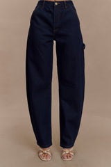 Renata Barrel Denim Jeans - Indigo Blue