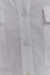 Adia Linen Belted Playsuit - White