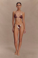 Marquise Bikini Top - Chocolate Deco Fleur Print