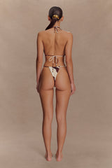 Marquise Bikini Top - Chocolate Deco Fleur Print