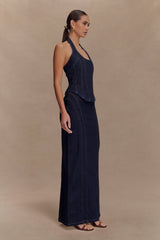 Alma Denim Maxi Skirt - Indigo Blue