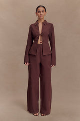 Annalee Cotton Beaded Tie Shirt - Dark Espresso