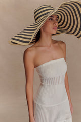 Cecil Straw Maxi Hat - Black And Neutral Stripe