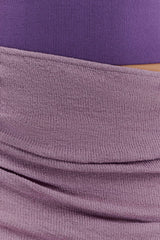 Cali Drape Skirt Knit Mini Dress - Purple