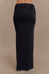 Judy Slinky And Mesh Maxi Skirt - Black